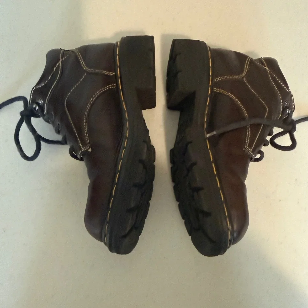 Dr. Martens VTG Mens 9271 Boots England Brown Leather Lace Up USA 8 UK 7 Flaw